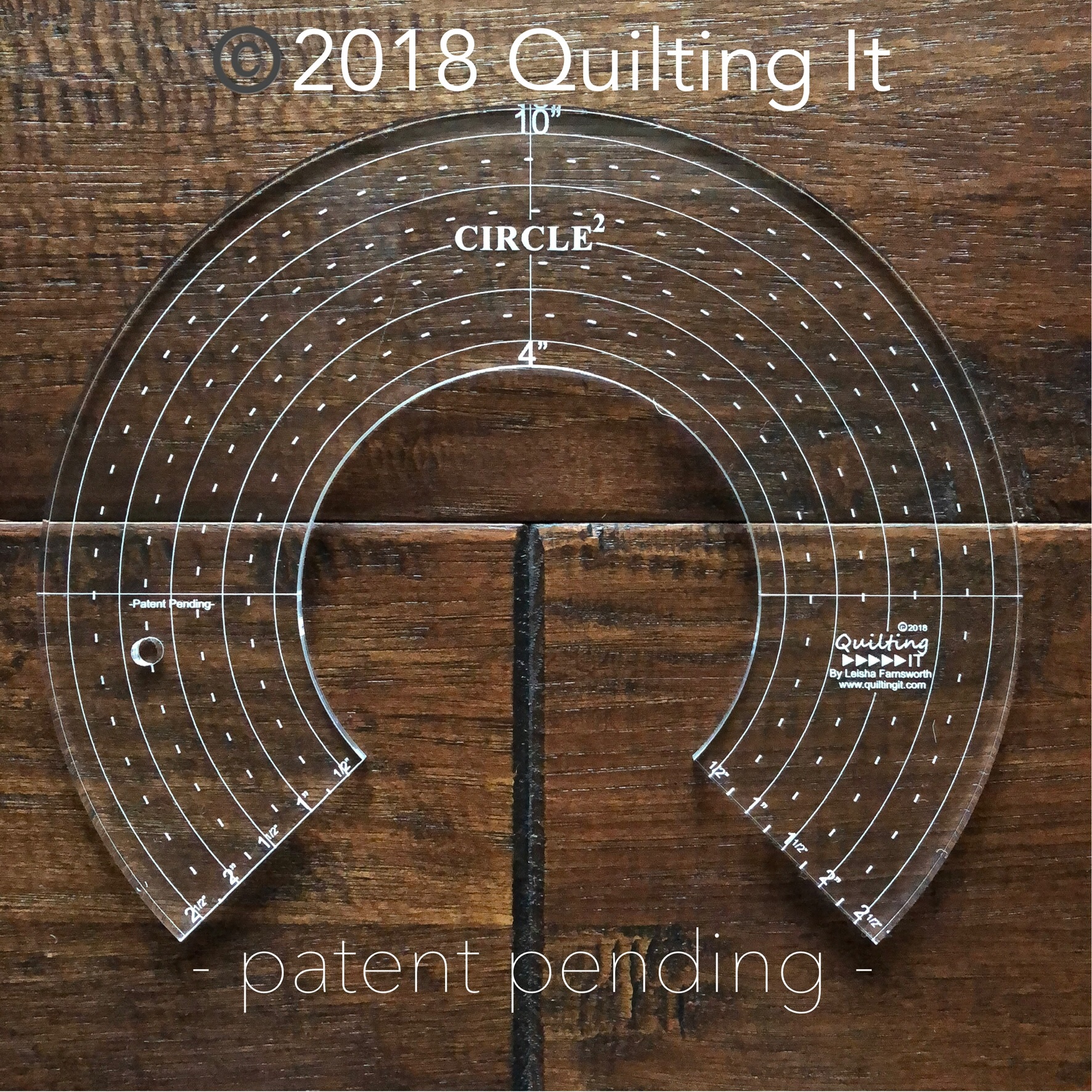 I used this 4” Circle2 ruler for one of the sets of petals inside the double arcs of the wedding rings.