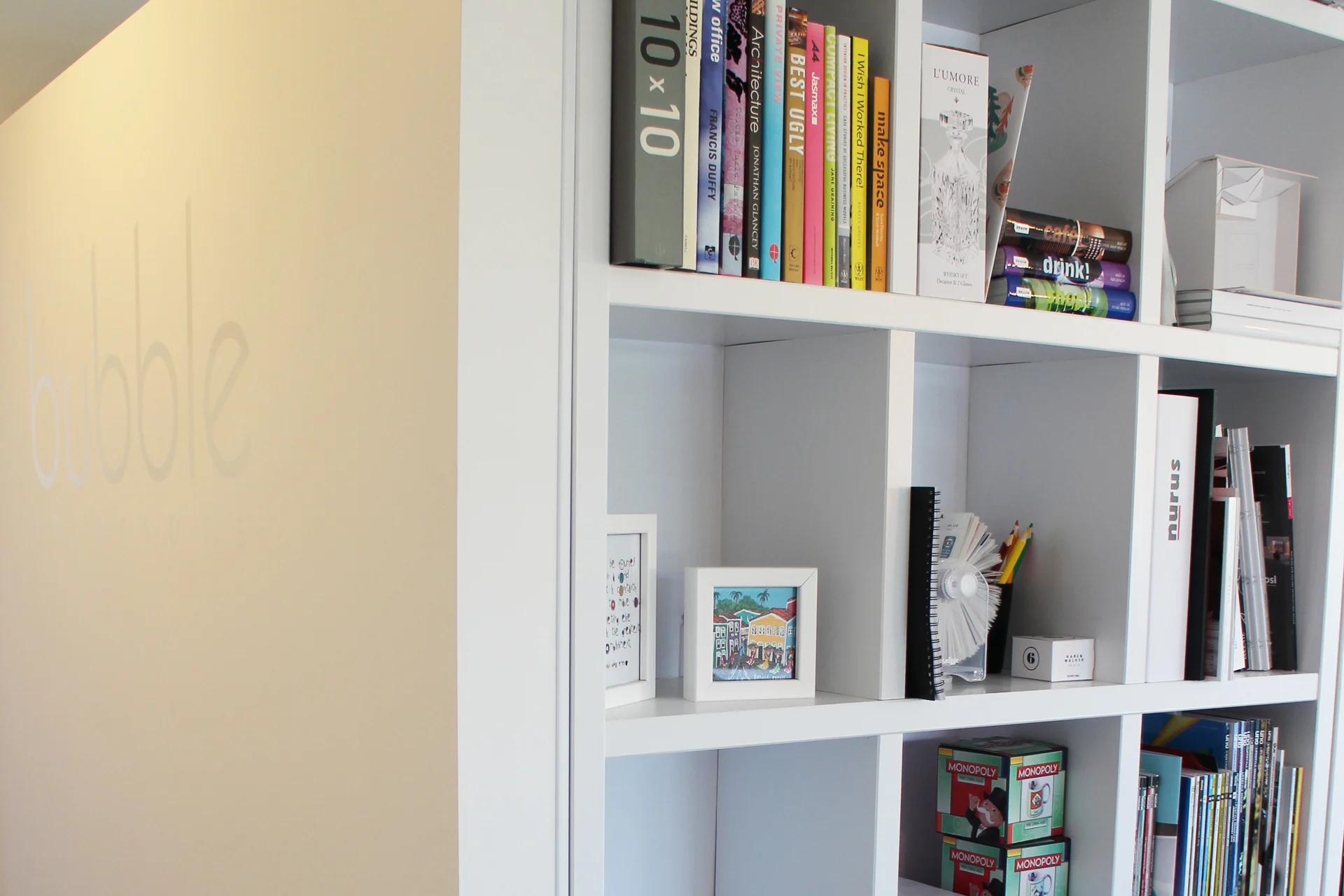 Bubble Interiors Papamoa Studio - Entry Wall (hiding storage behind)