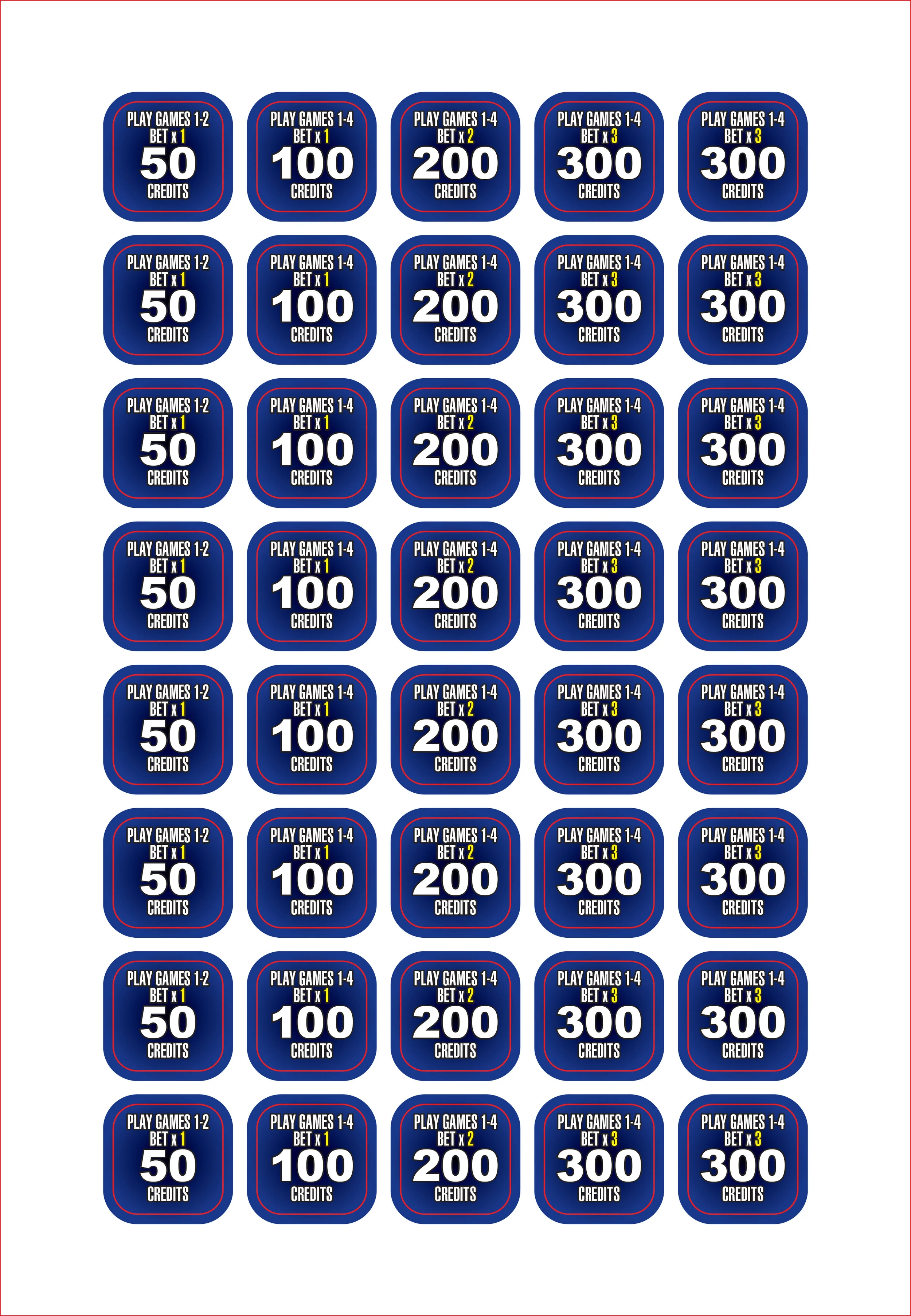 Aristocrat Blue Sheet, Play Game/Credits