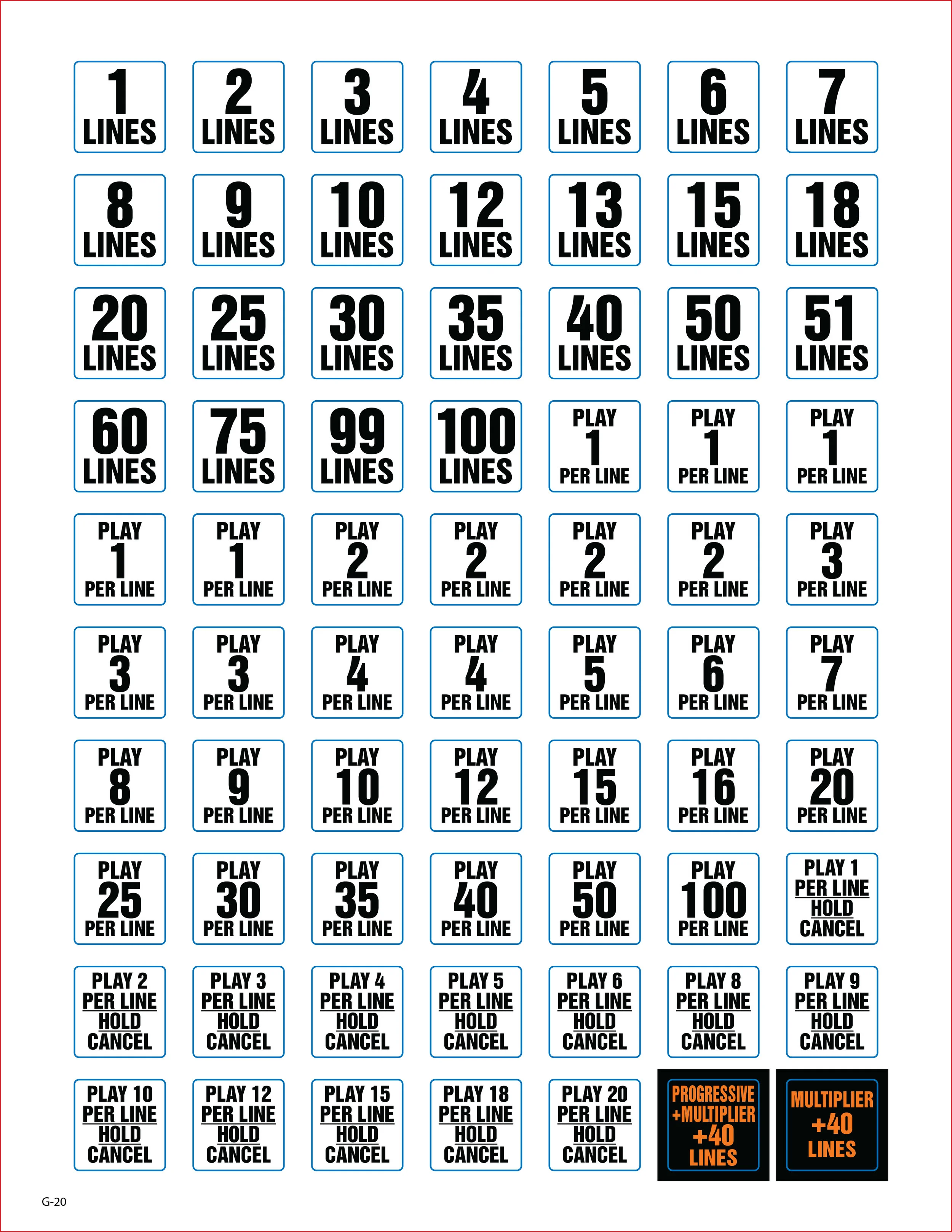 G-20 Slot Button Decals