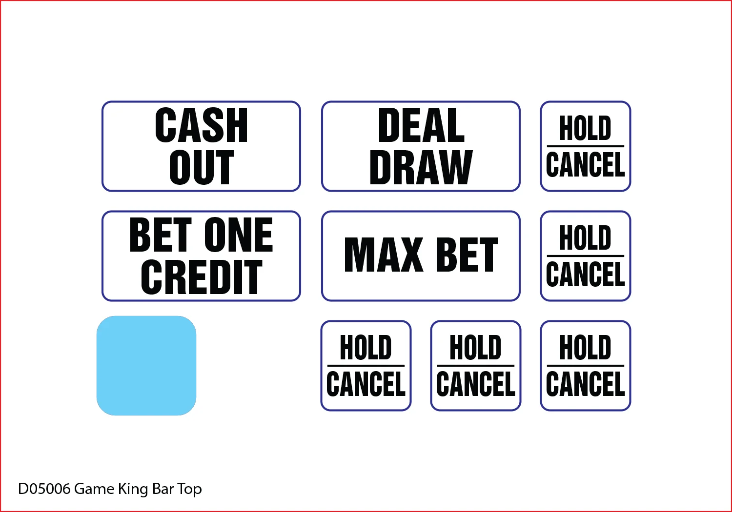 Game King Bar Top Standard Button Decals 3.5x4.5