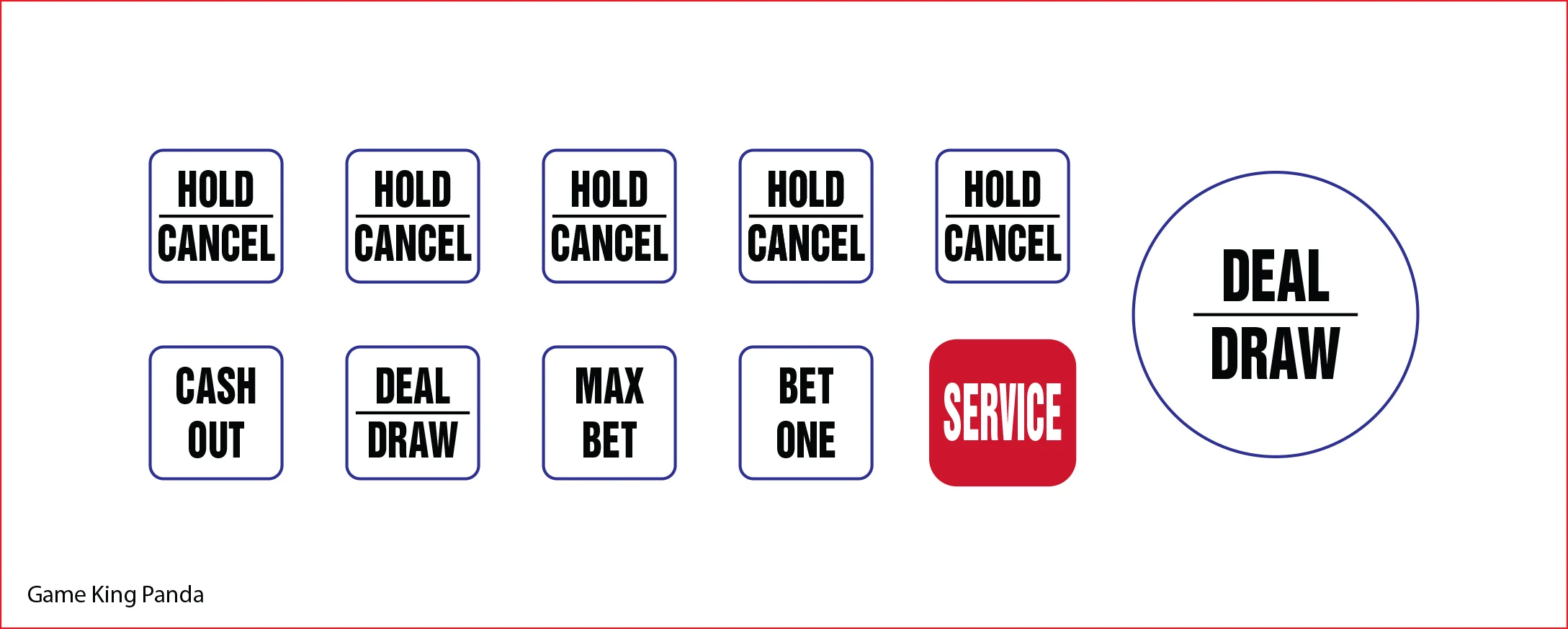 Game King Upright Panda Button Decals