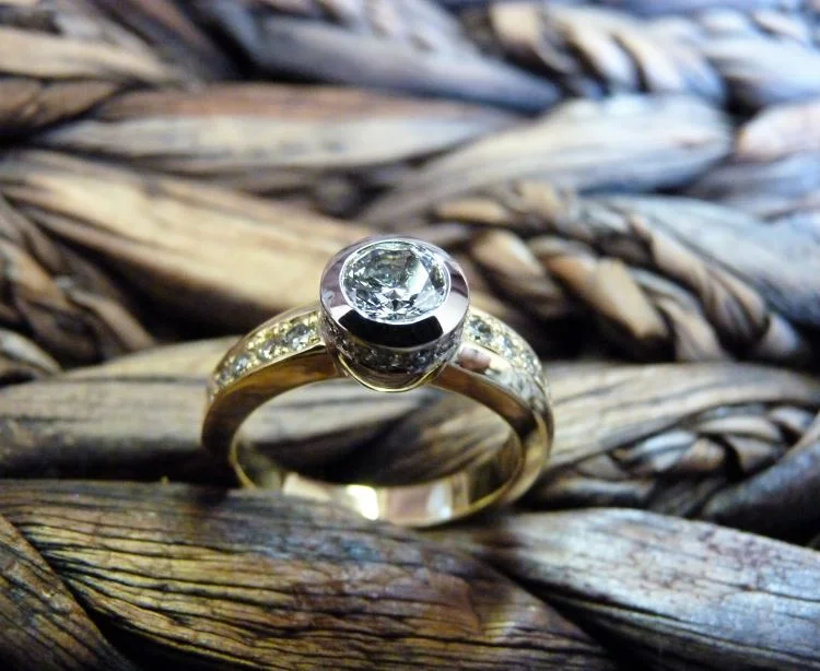 Yellow Gold &amp; Diamond Engagement ring