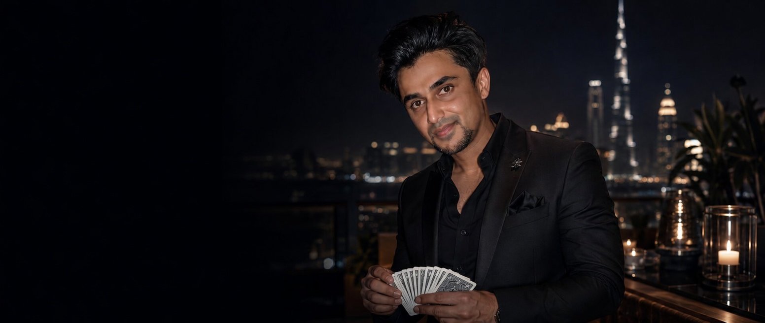 Magician in Dubai, writing his thoughts and giving behind the curtain of Dubai’s luxury events — stories of magic, mentalism, wonder, and the moments that stay with people long after the night ends.