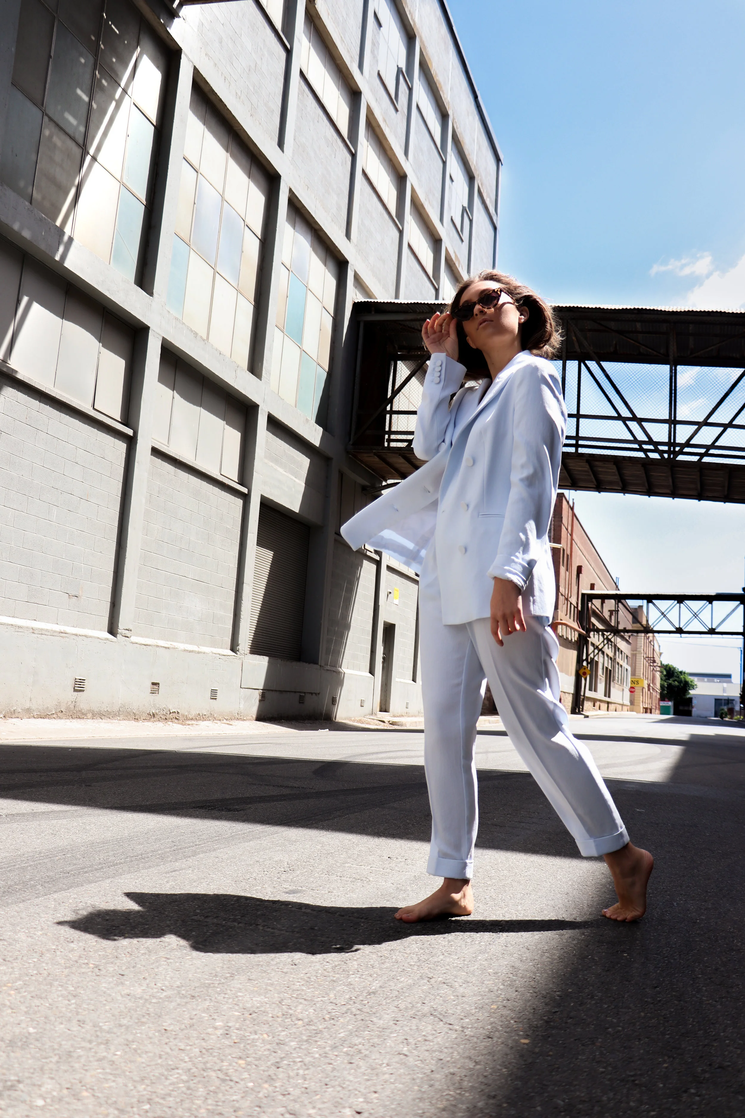 Witchery Relaxed Blazer $279.95 and Pleat Front Pant $149.95 Model: Yasmin Cinelli Photography: Katelin Rice (ESPY)
