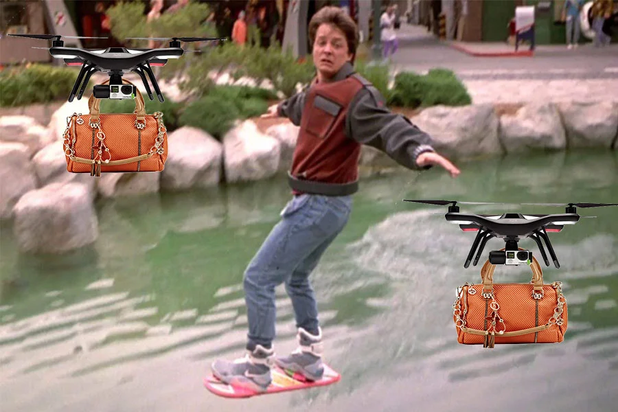 If only they had hoverboards to carry the models as well....