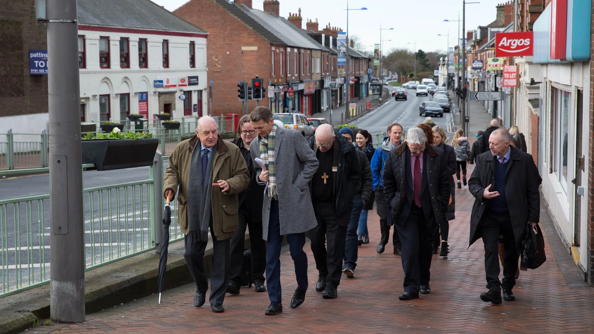 The Bank of England's Chief Economist, Andy Haldane, visits communities in Ashington accompanied by the Just Finance Foundation, local community and Church of England representatives