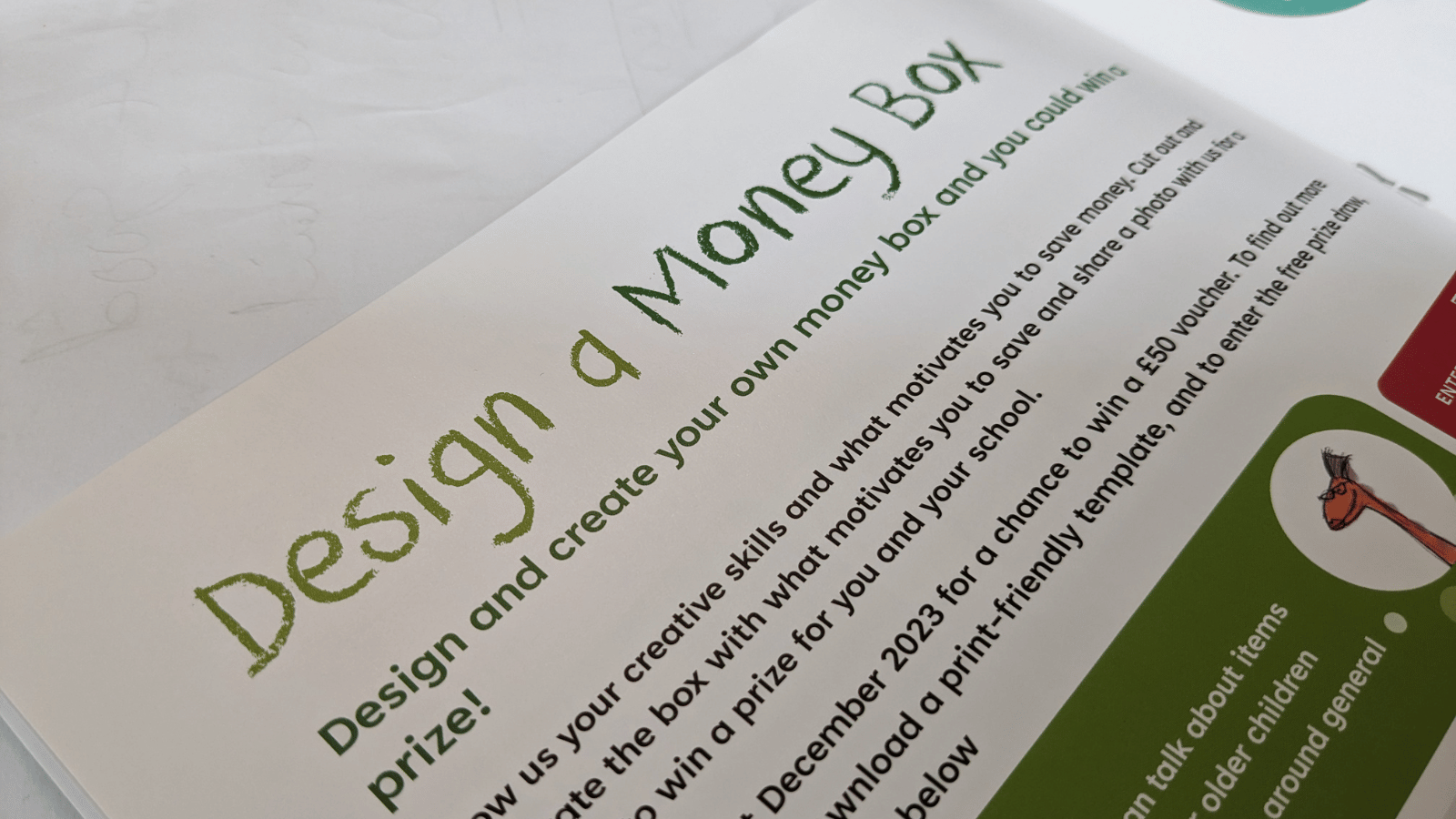 Money Box Training Design and create your own money box and you could win a prize!