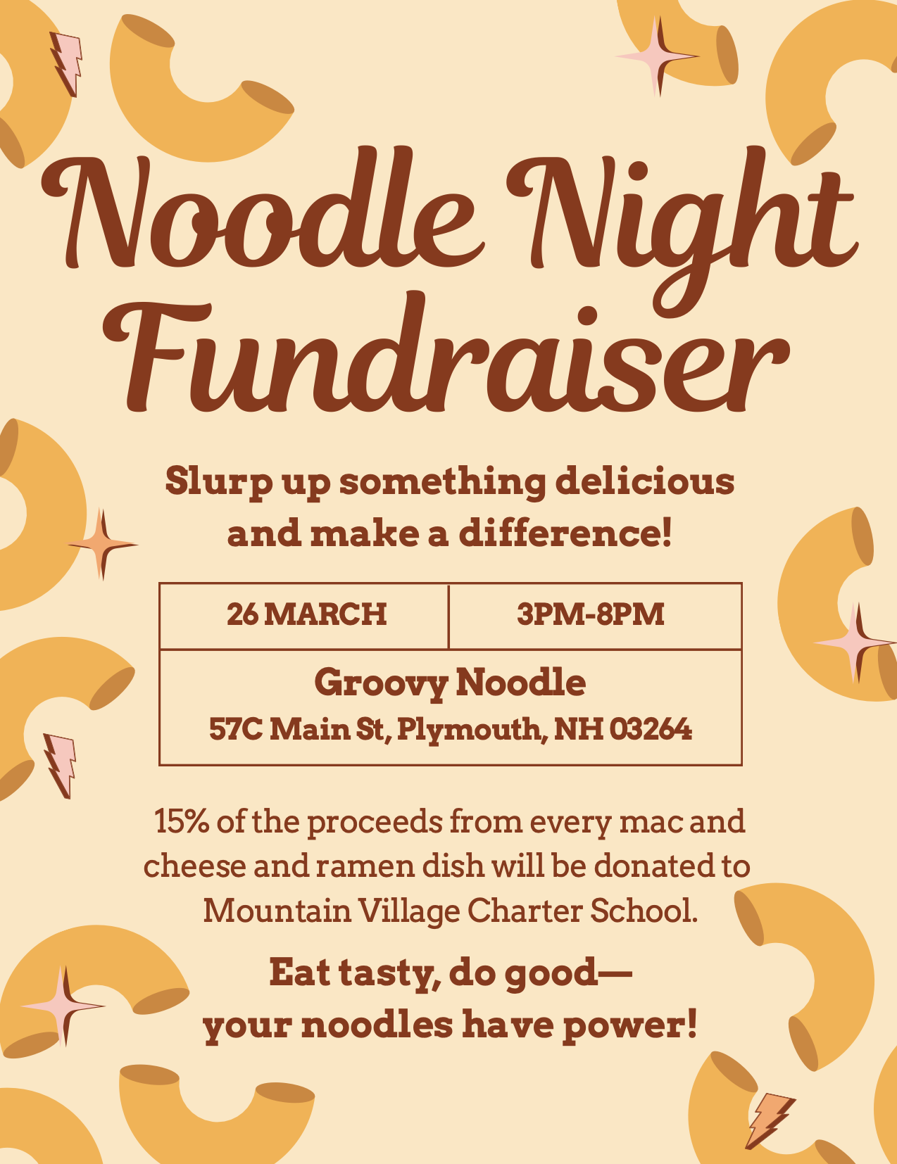 Noodle Night Fundraiser 3PM-8PM