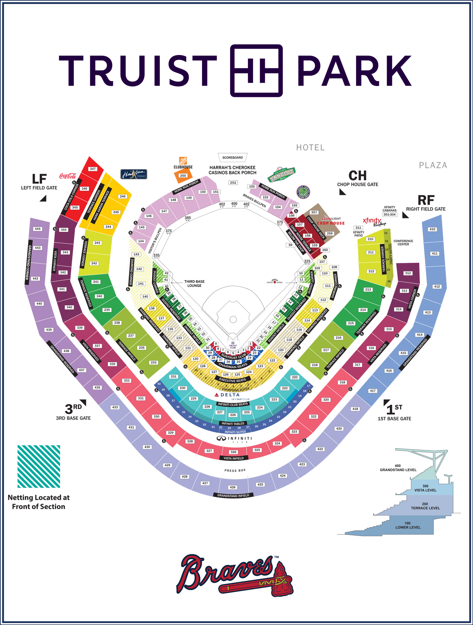 truist park standing room only map