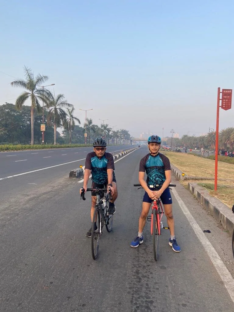 When not working….Bicycle Riding with son