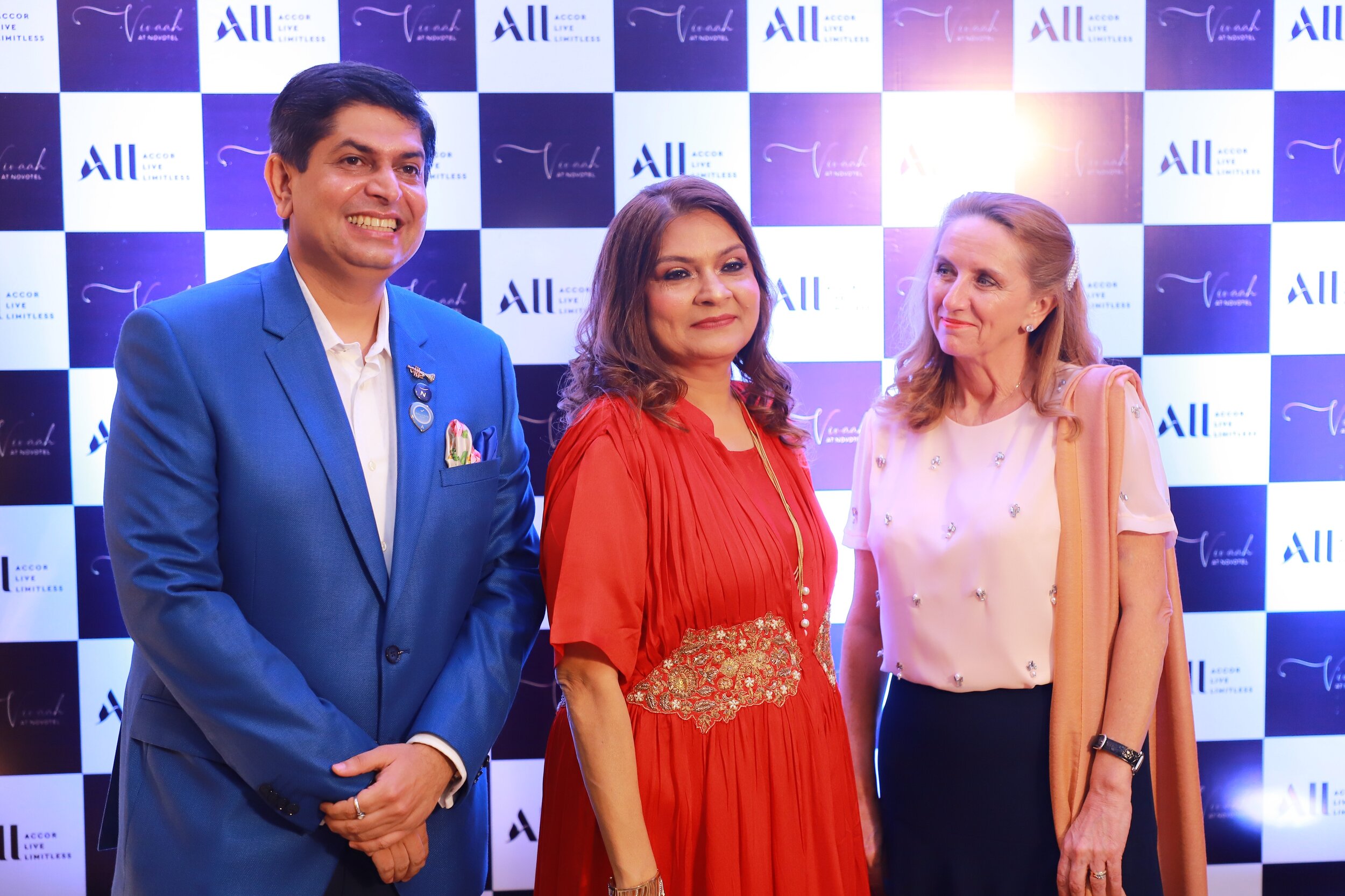 Mr. Manish Dayya, GM- NHCC.HICC Ms. Sima Taparia, Ms,Kerrie Hannaford, VP, Commercial, Accor India and South Asia (2).JPG
