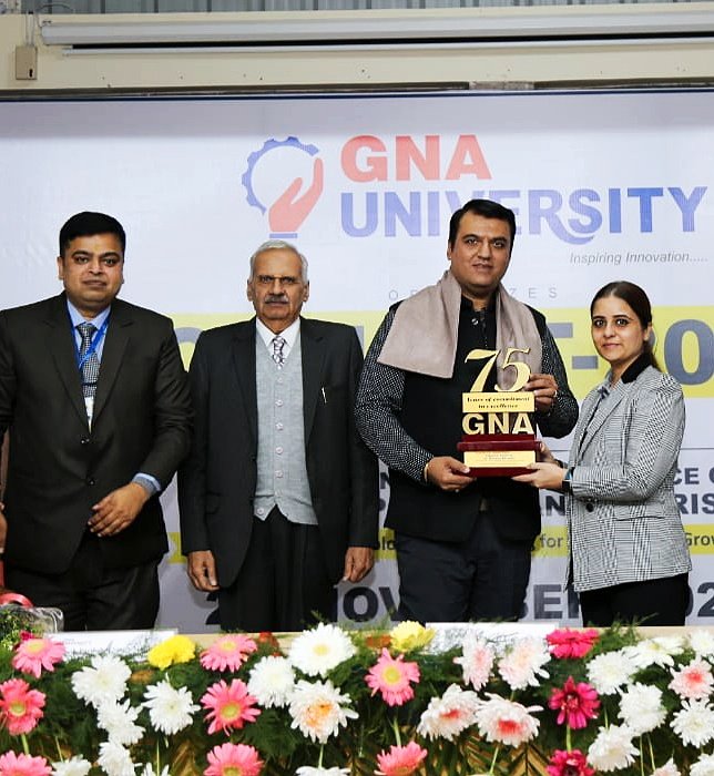 felicitated and awarded by GNA university.JPG