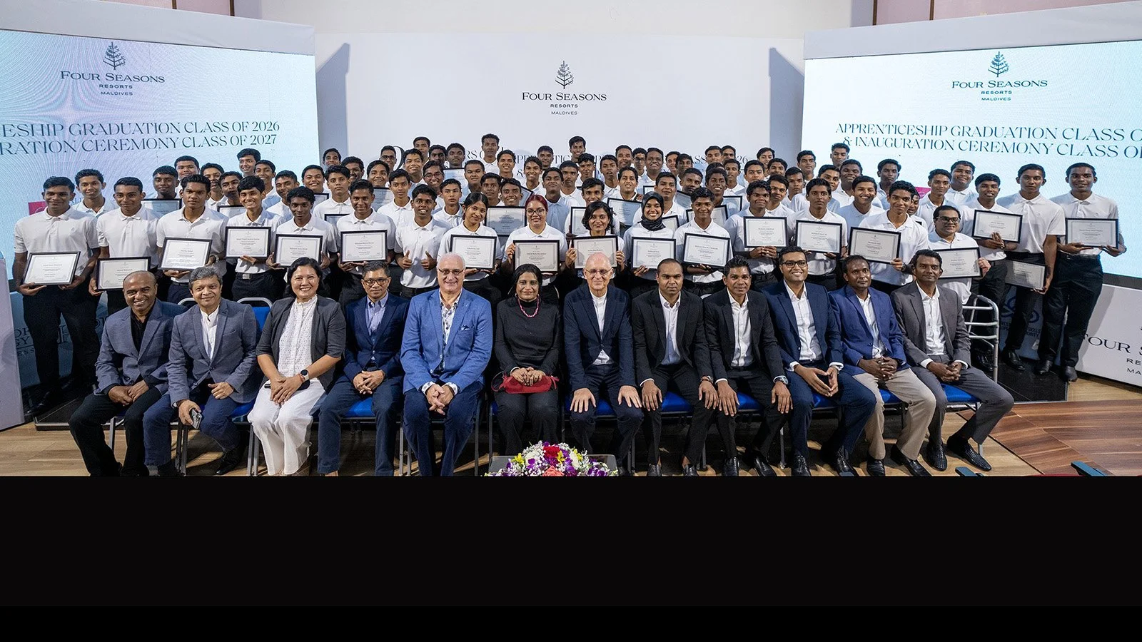 Class of 2026 with Aishath Shehanaz Adam and Four Seasons Maldives leadership.jpg