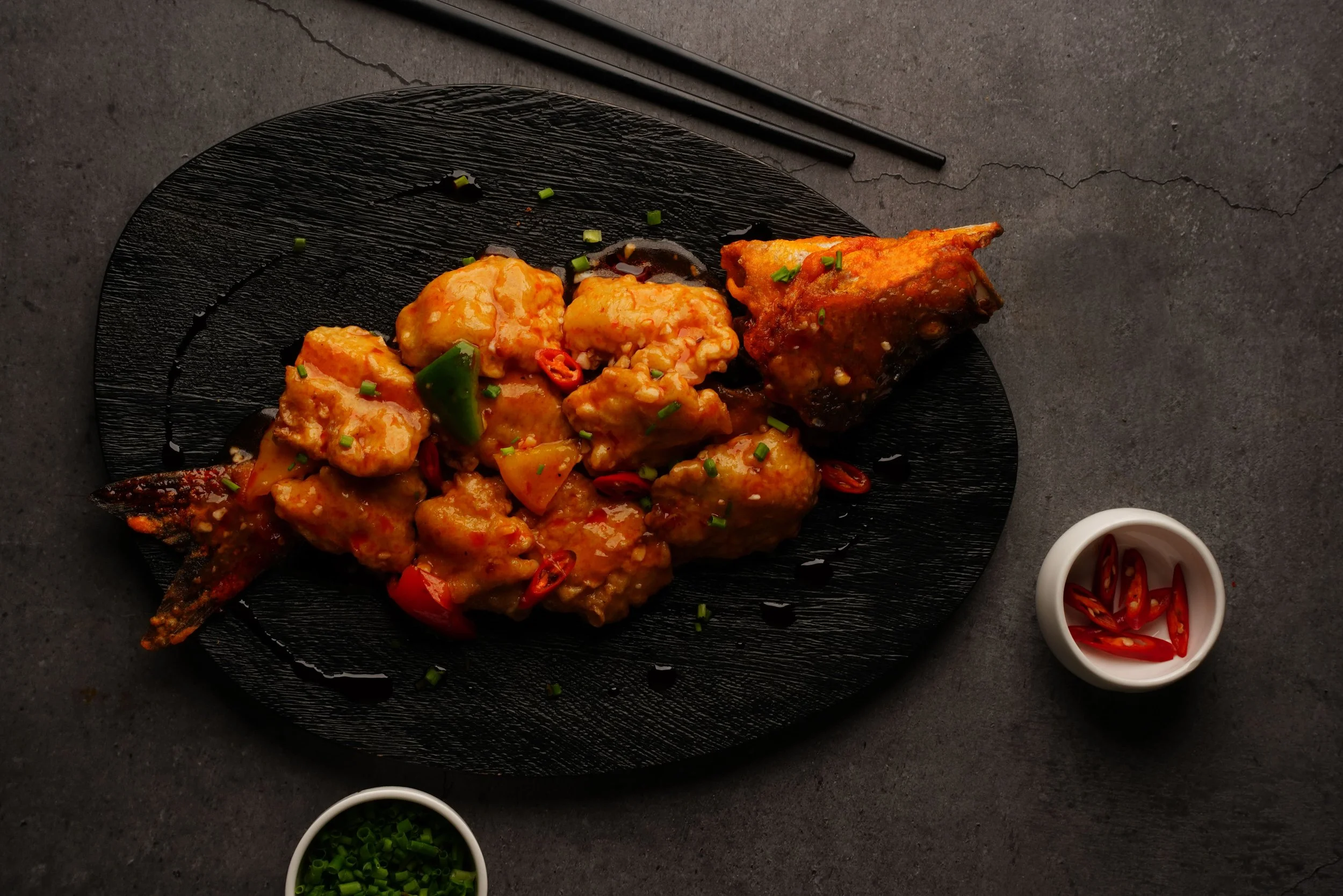 Crispy Fried Baby Beckti in Chilli Wine Sauce 2.jpg
