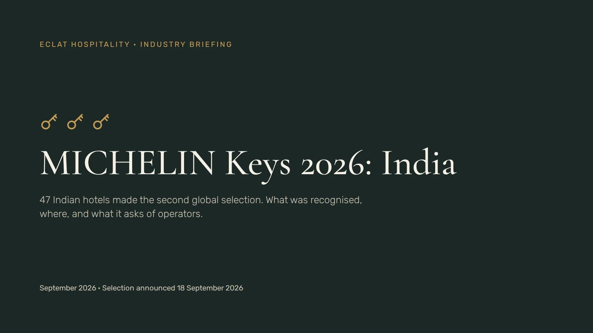 India's 47 MICHELIN Keys: What the List Tells Us About Indian Hospitality