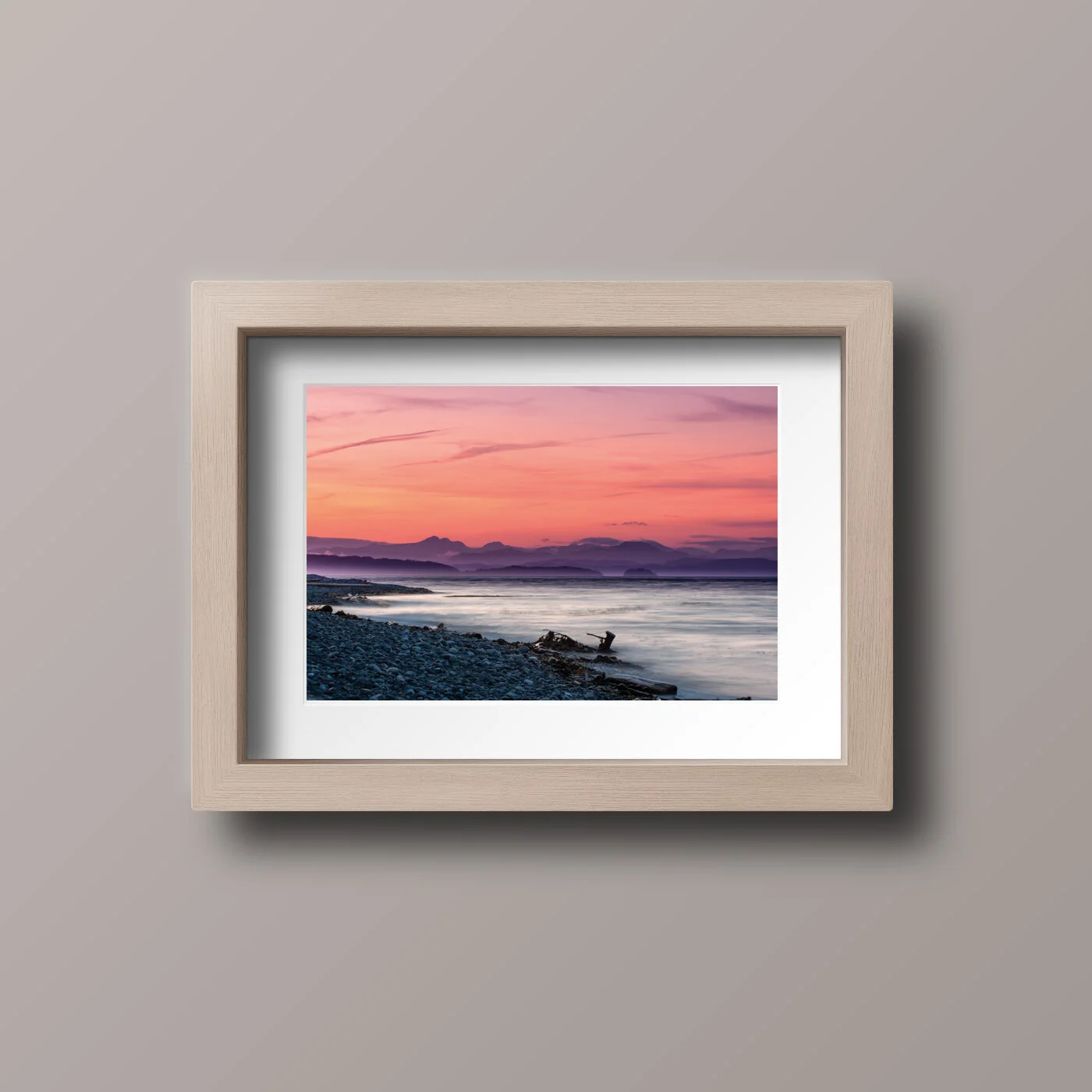 Sunset at the beach - A3 print - with earrings available