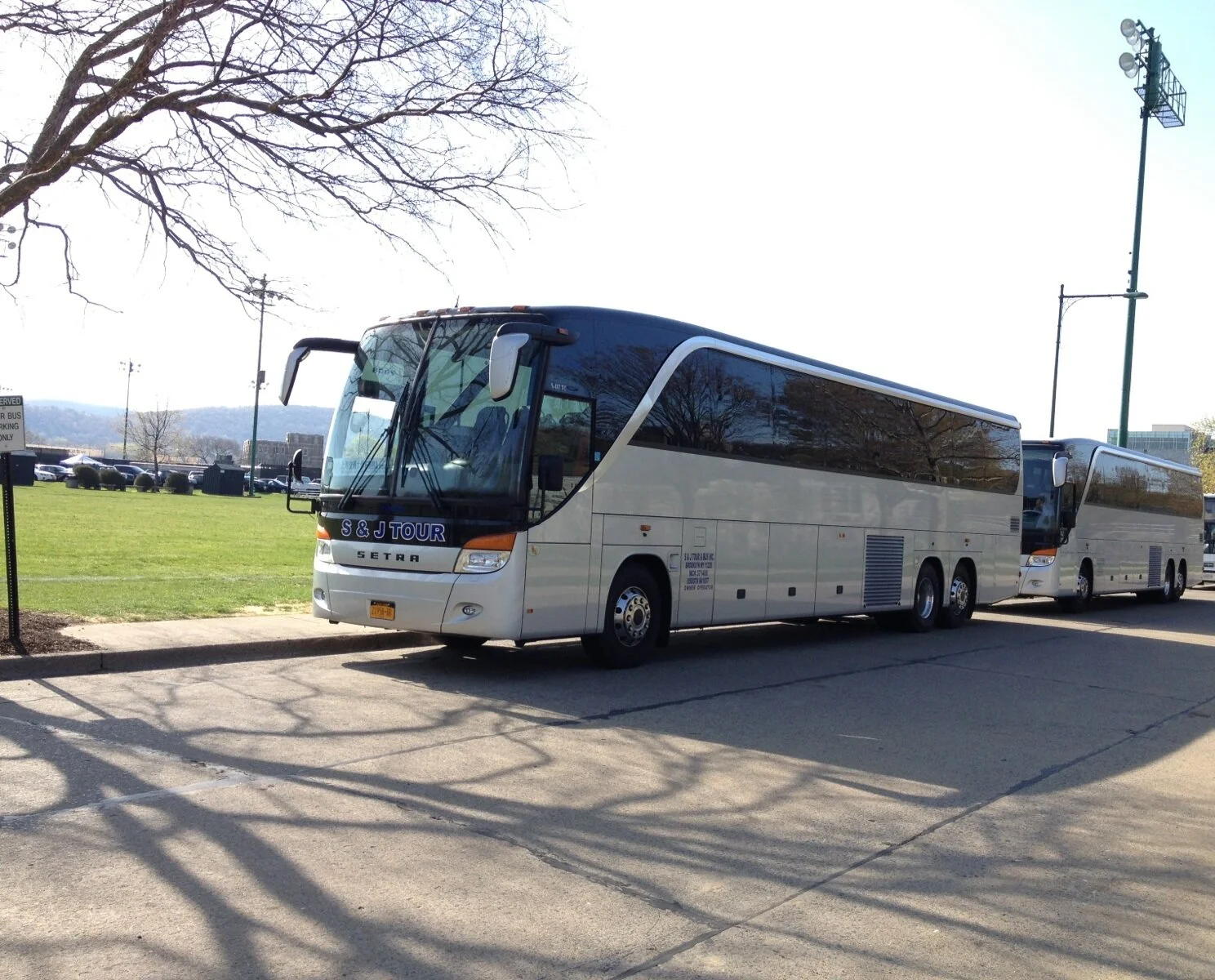 S&J coach bus parked in New York