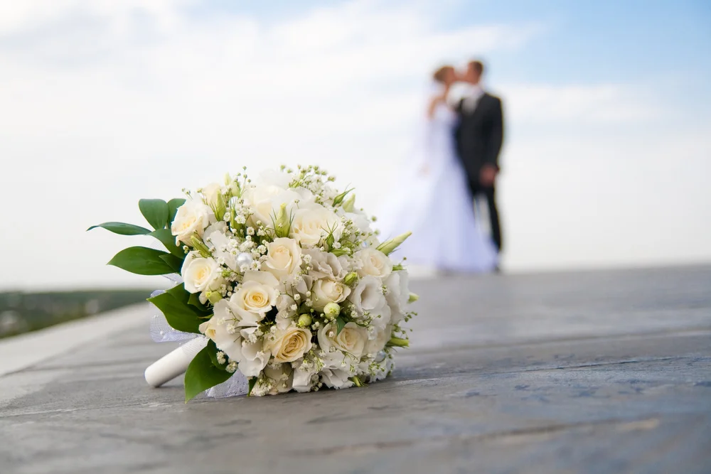 Wedding venue with guests
