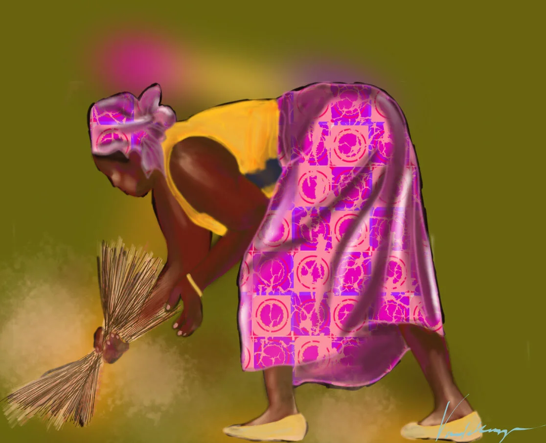 A Woman and her trusted broom