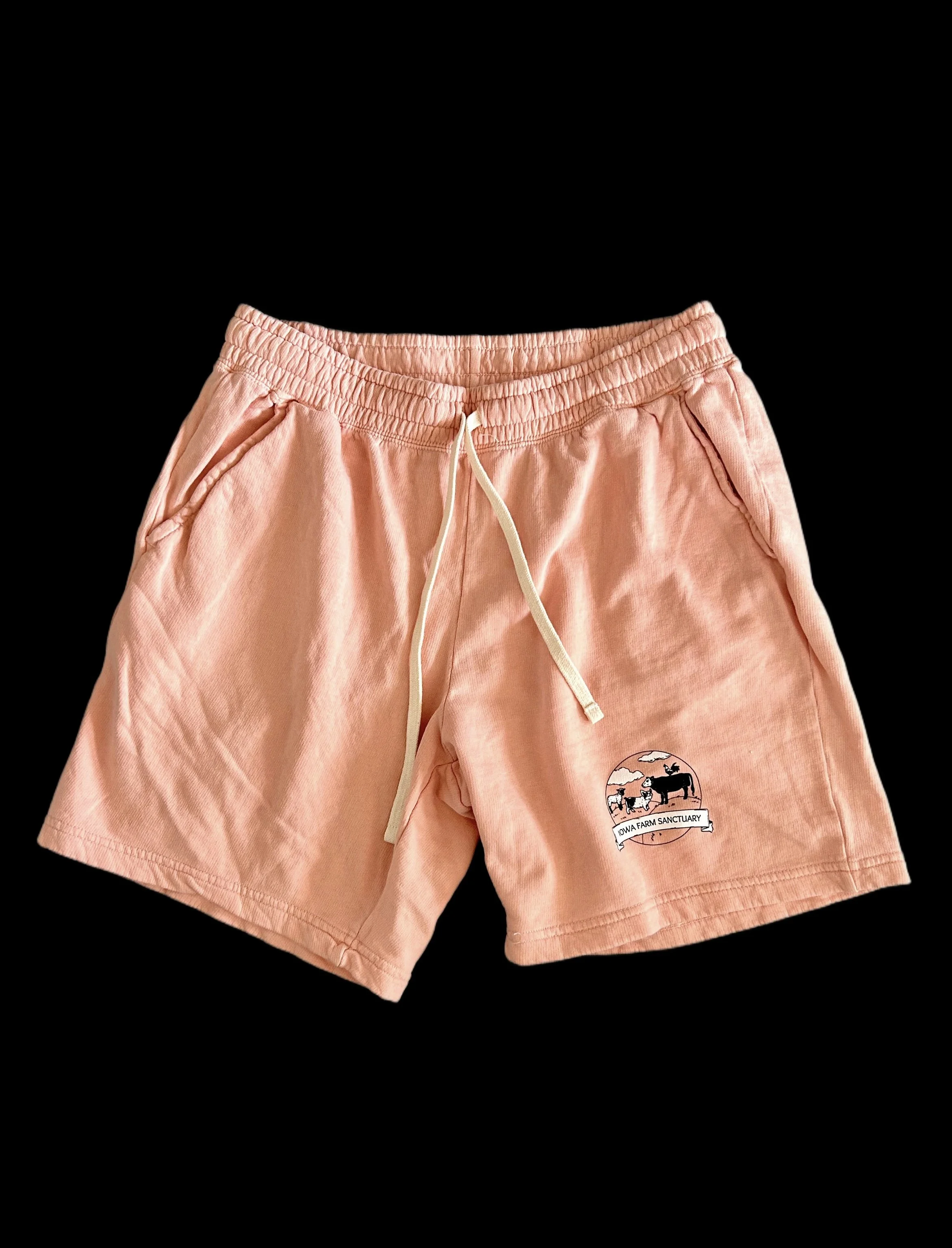 Peach Logo Shorts — Iowa Farm Sanctuary - Main Image