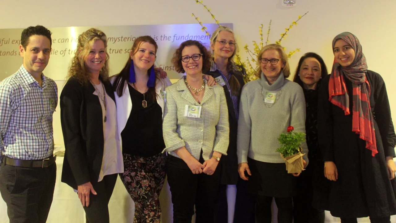 2018 Conference, left to right: Carlos Mattei, Cynthia Barber Gale, Sadie Francis, Vera Neumann-Sachs, Helena van Vliet, Fredda Lippes, Marjorie Lau, Maram Moushmoush