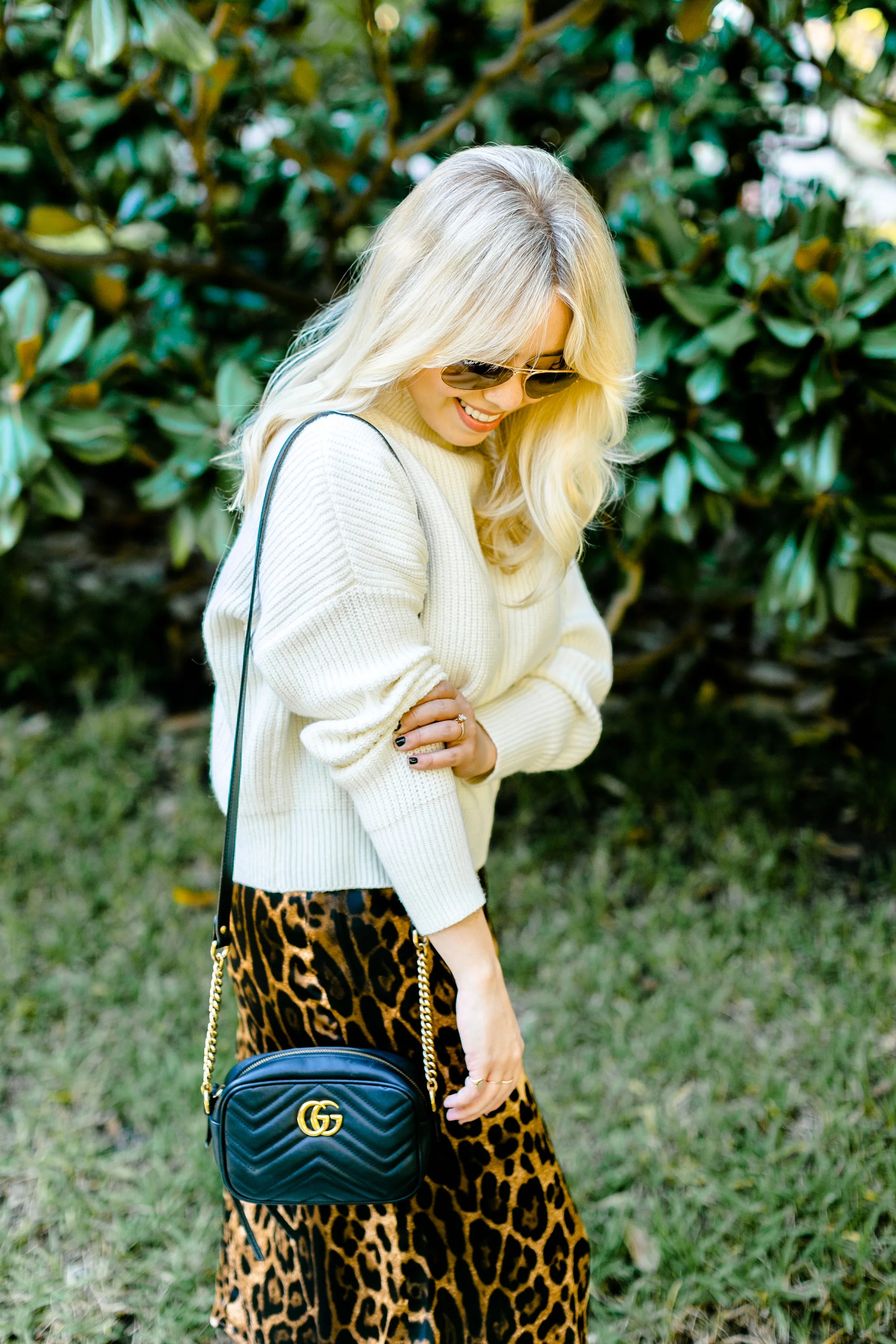 Leopard Silk Skirt & Sweater