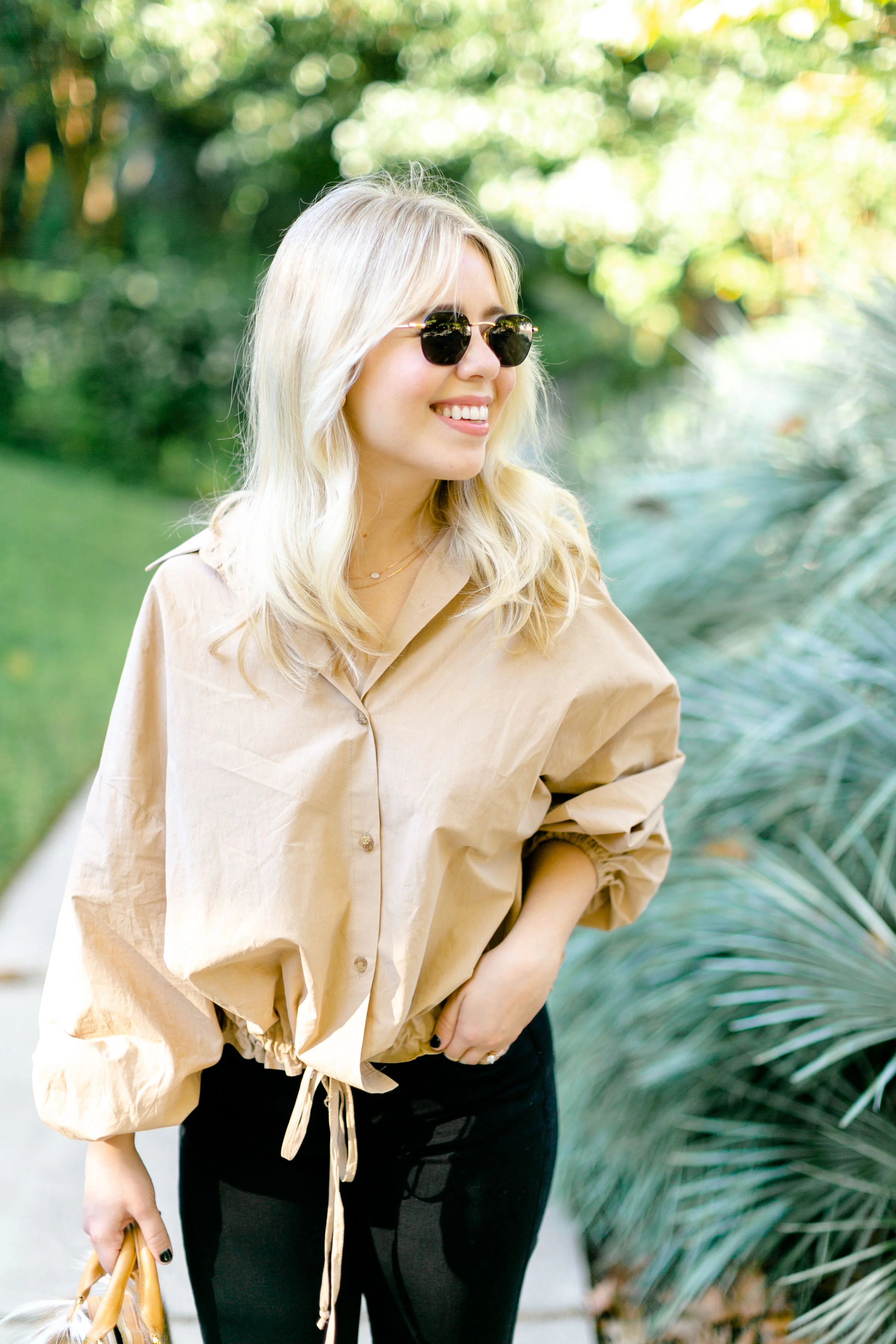 Drawstring Button Up