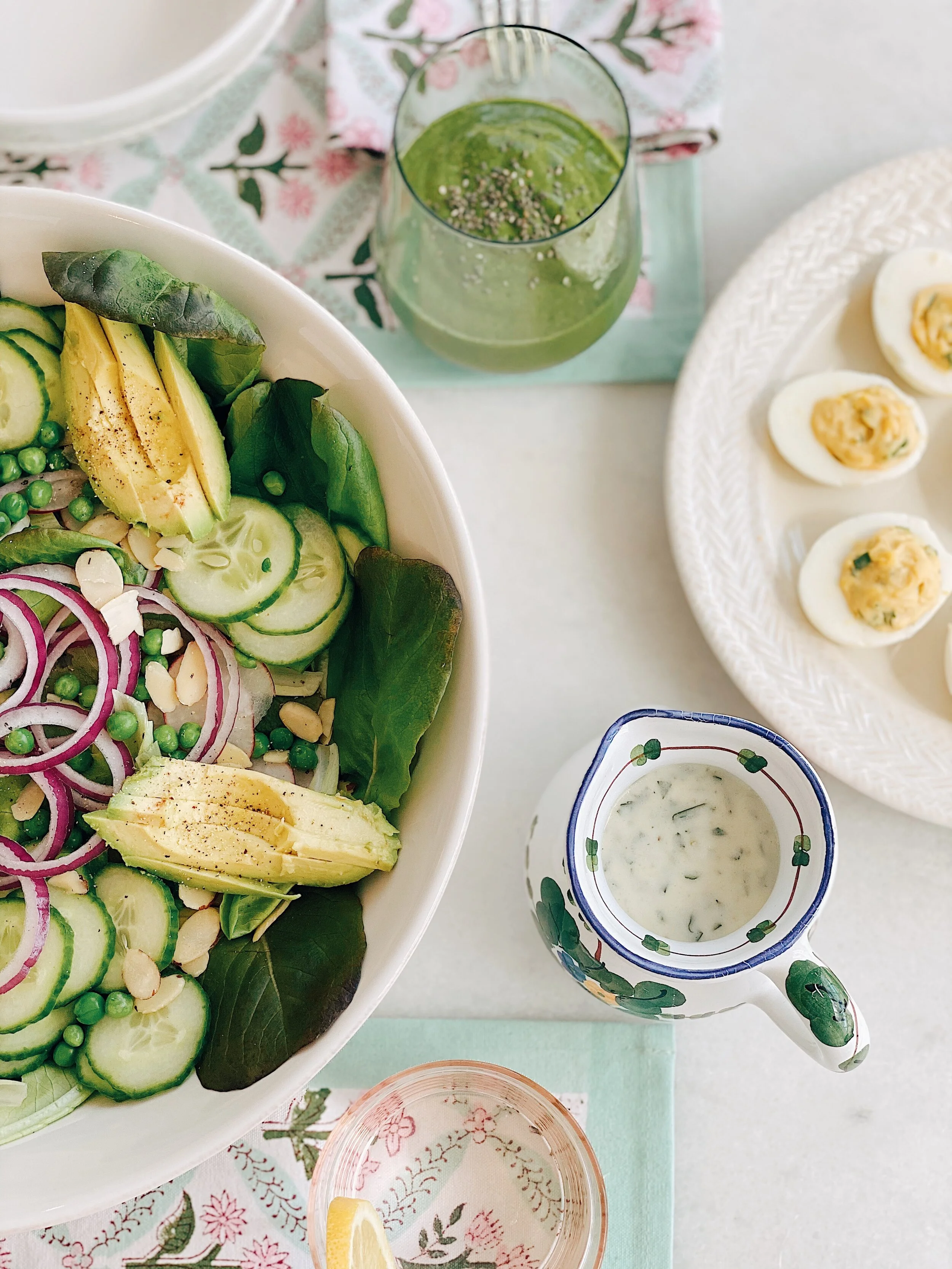 Spring Green Salad with Herb Dressing