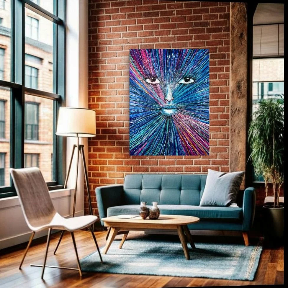 Bleeding Color original large art in urban home NYC