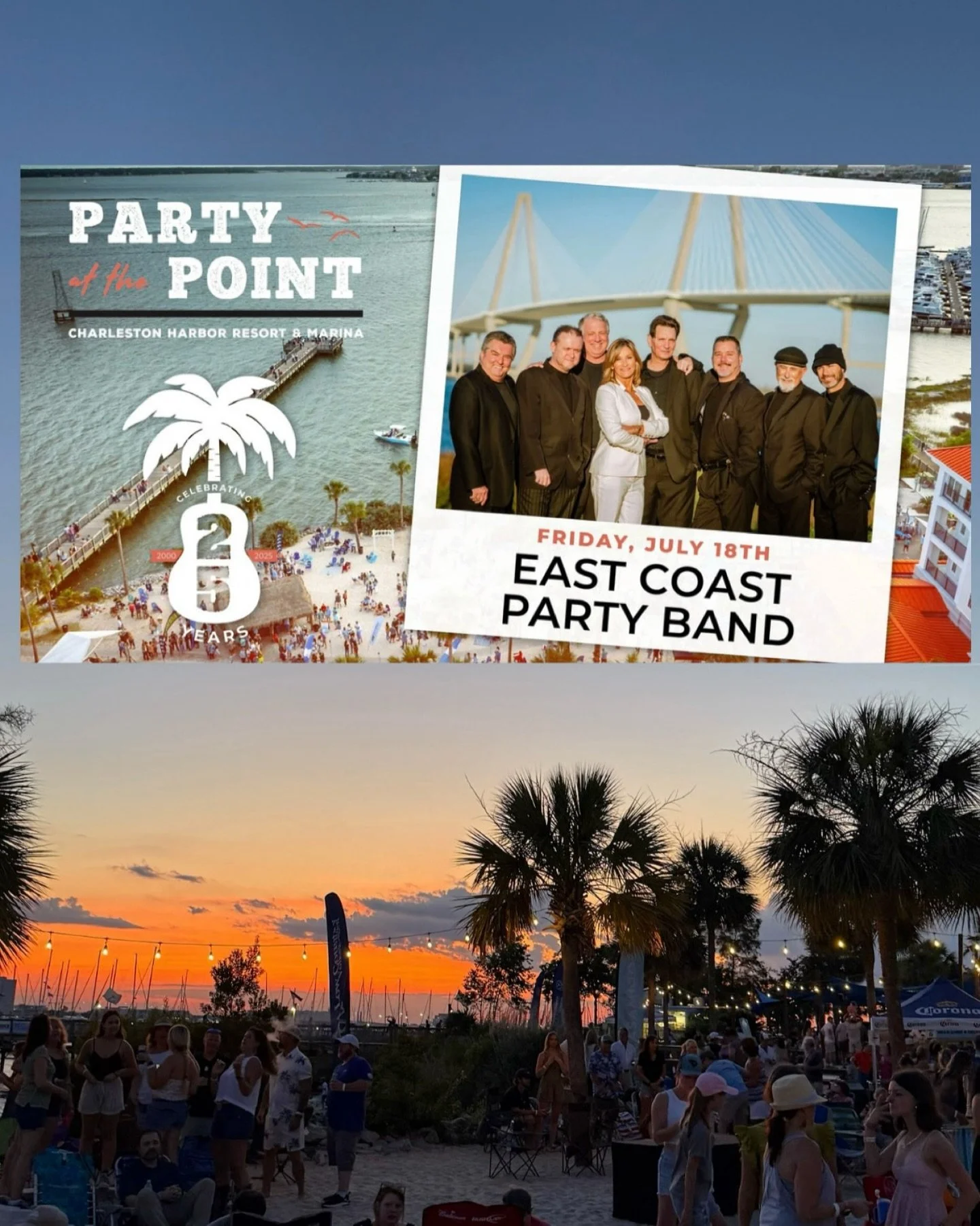 This coming Friday is the 25th Anniversary season finale of Party at the Point! Join us to send off the season with everyone’s favorite local party band @east_coast_party_band!! π΄ π πΆ 
Get tickets at citypapertickets.com while they last. We