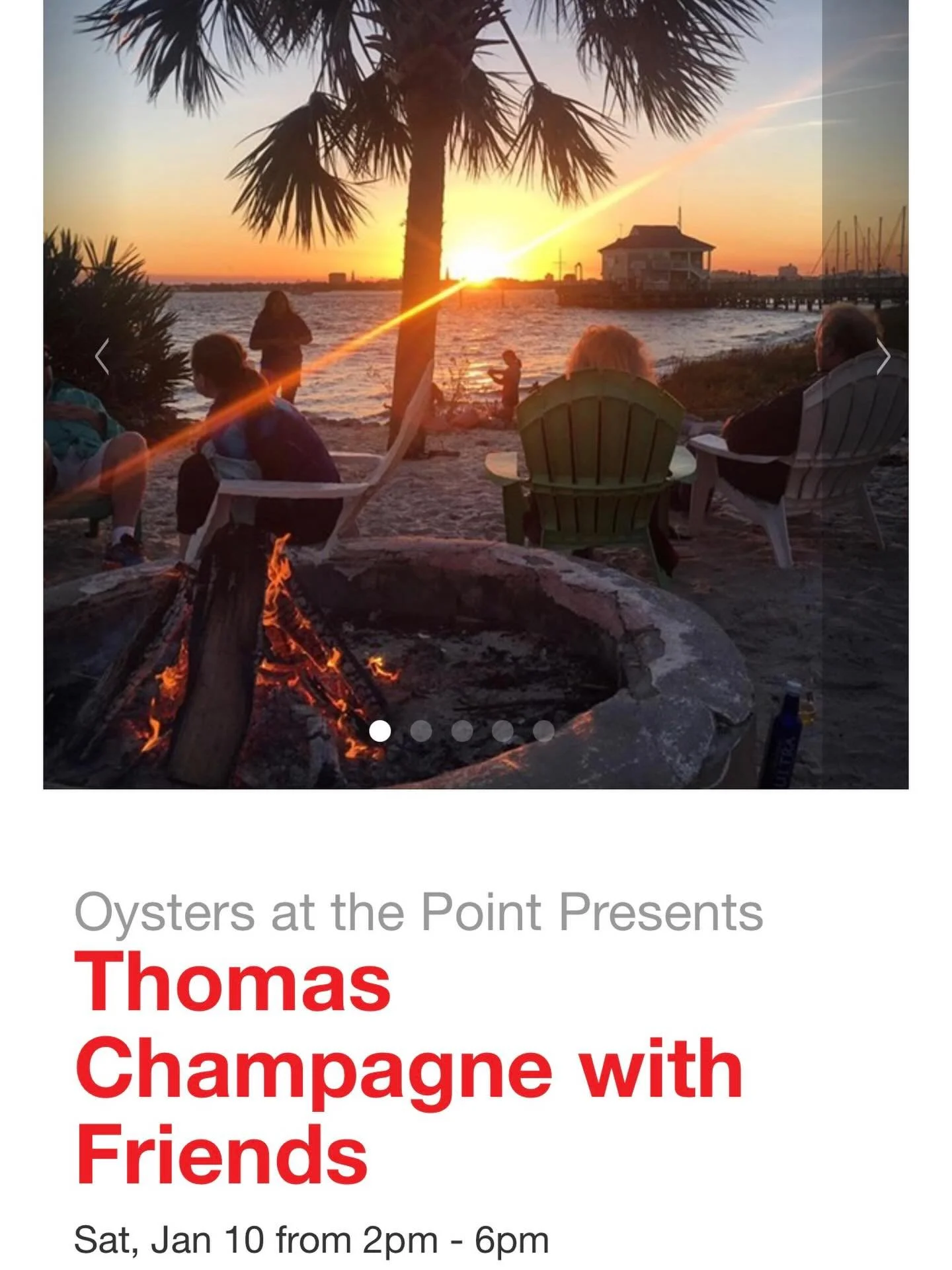 Oysters on the Point this Saturday with Thomas Champagne &amp; Friends @champagne_thomas 

🎫 CityPaperTickets.com
Saturday, January 10th 2pm-6pm beach @charlestonharborresort 

Live music, $17 buckets of LOCAL steamed oysters, local vendors and grea