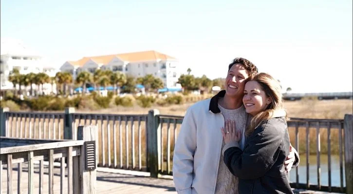 An evening at the harbor turned into the start of forever 💕 Congratulations to Jake &amp; Liv on their engagement!💍
📷 @jodileefilms