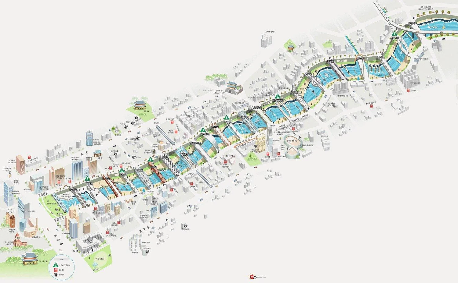 Tourist map of Cheonggyecheon