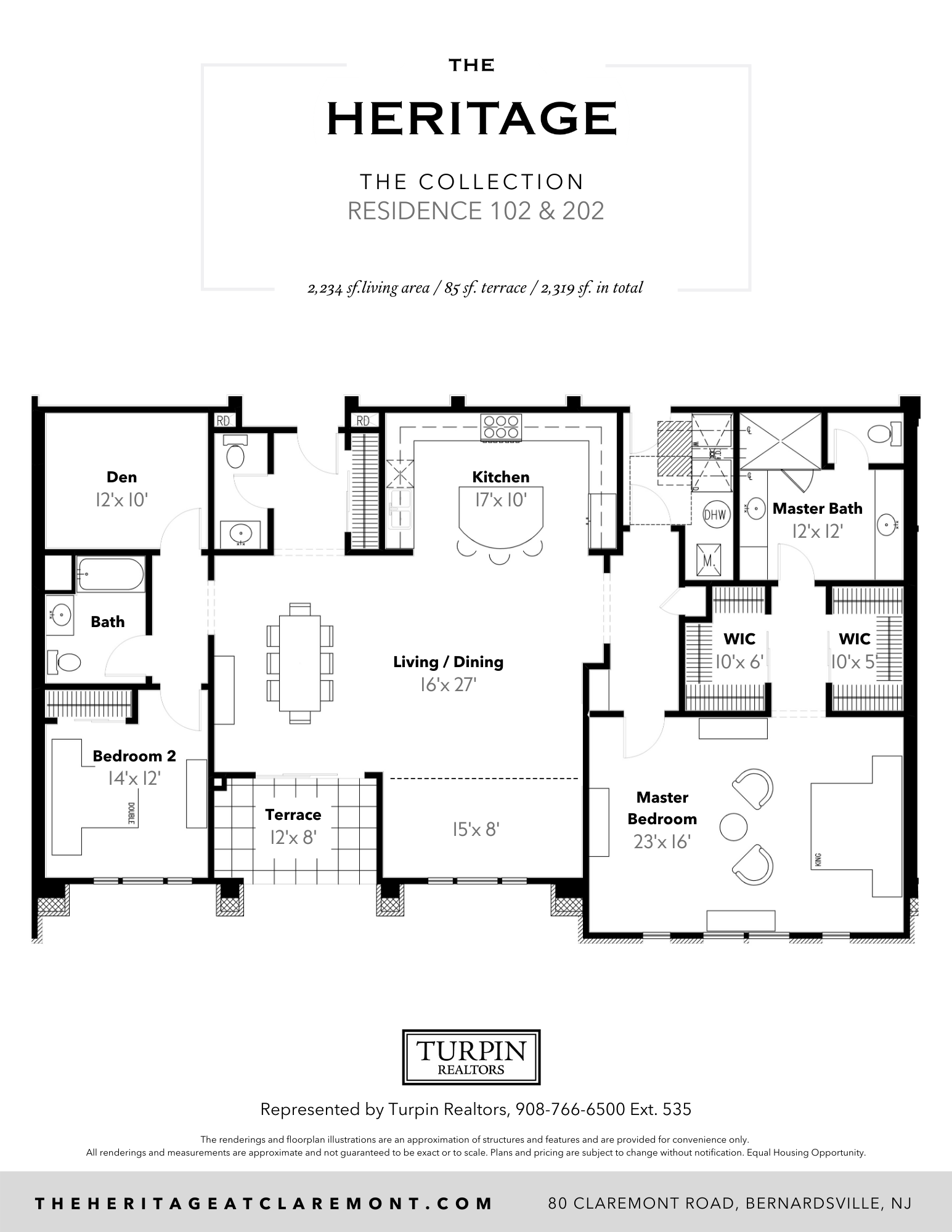 Luxury Condo Floor Plan 202 The Heritage At Claremont