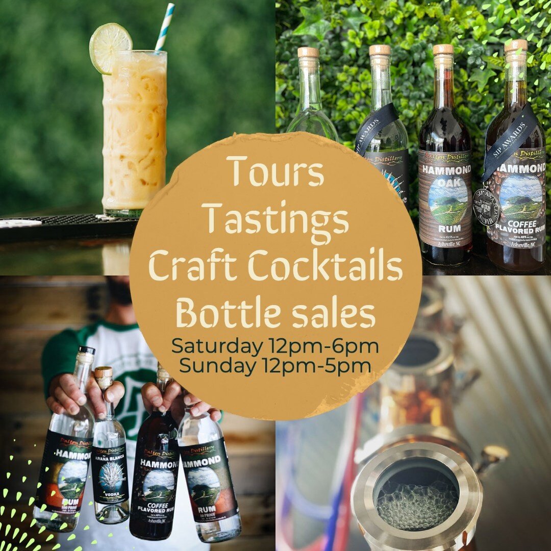 Don't forget to visit your favorite Asheville rum distillery this weekend! No reservations needed.