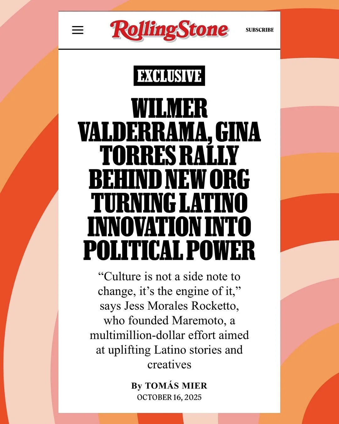 I am SO EXCITED about this launch &amp; can&rsquo;t wait to see all the things that @somosmaremoto will do. We can&rsquo;t meet the moment without courage and boldness, and Maremoto is here to do just that. 

Congrats to @jesslivmo on this launch, th