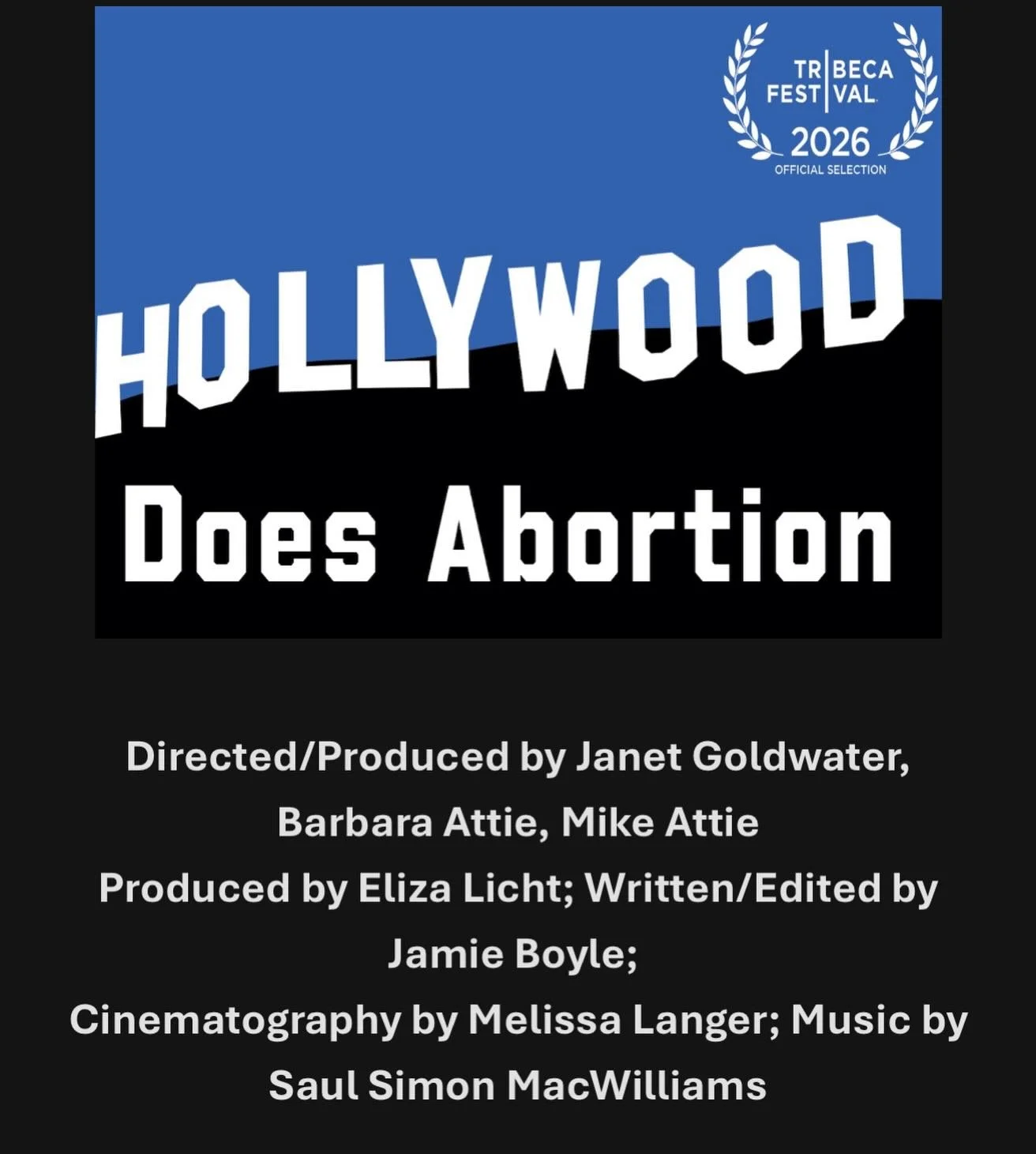 📣 Tickets are officially ON SALE for the debut of Hollywood Does Abortion at Tribeca Film Festival. Featuring so many greats, like @stephherold of @abortiontvandfilm, @folbkate of @hollywdhealth, @tanyasaracho, @racheldoesstuff, @zclack, and more, t