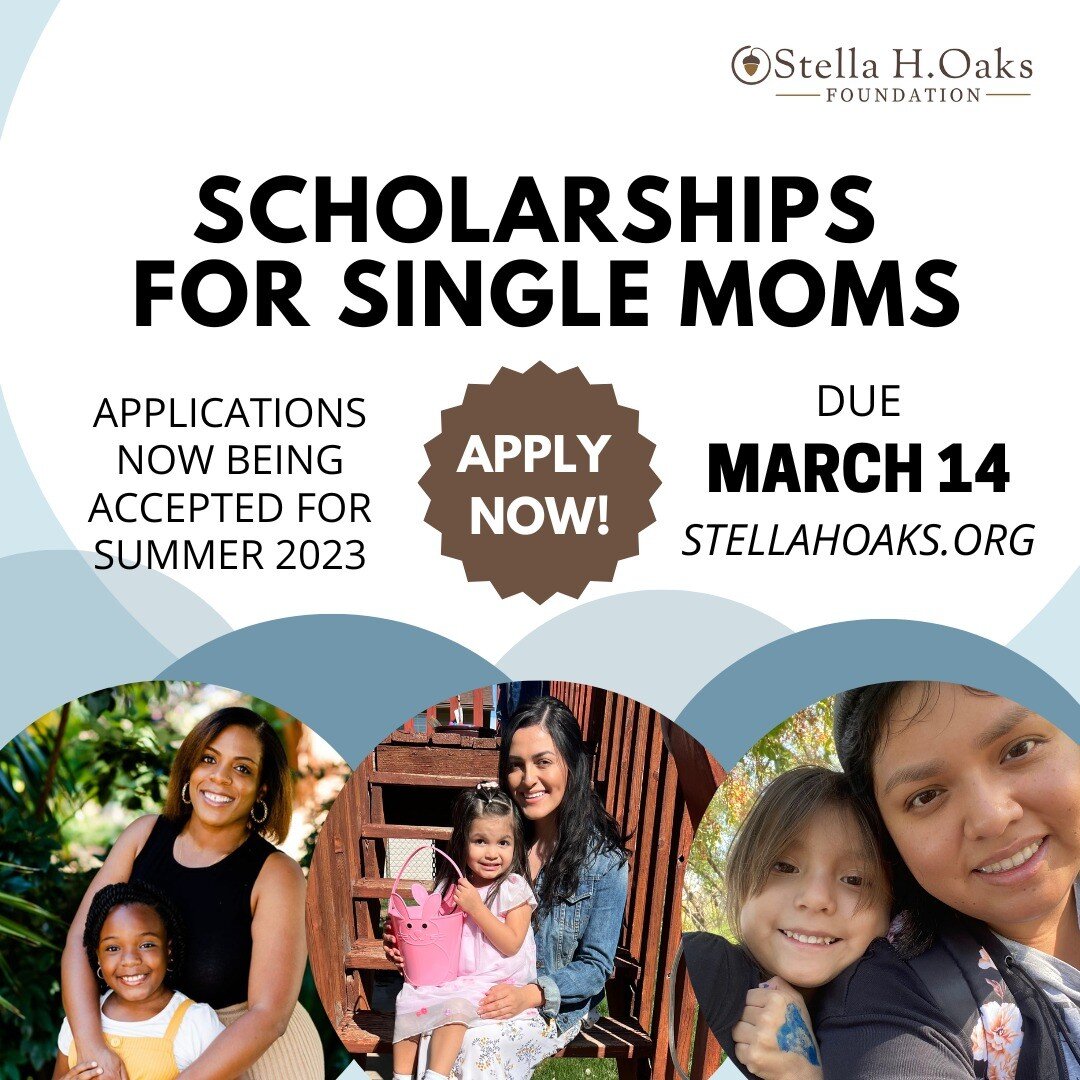 Spread the word! Applications for scholarships for single moms for Summer Semester are now being accepted at stellahoaks.org!

#singlemoms #scholarships #momscholarships