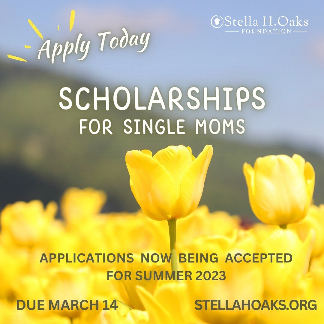 Last chance to apply for a summer semester single mother scholarship from the Stella H. Oaks Foundation! Applications are due at midnight on Tuesday, March 14th. Apply now!

#singlemoms
#scholarships4singlemoms 
#scholarships4moms