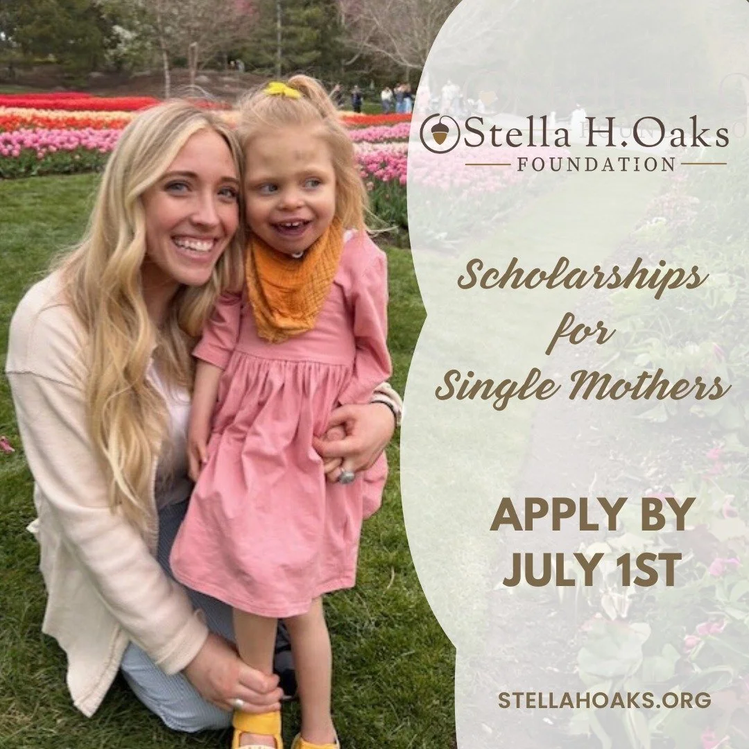 SEVEN DAYS LEFT to apply for the Stella H. Oaks Scholarship for single moms - fall semester.
APPLY NOW!
#singlemom 
#scholarships