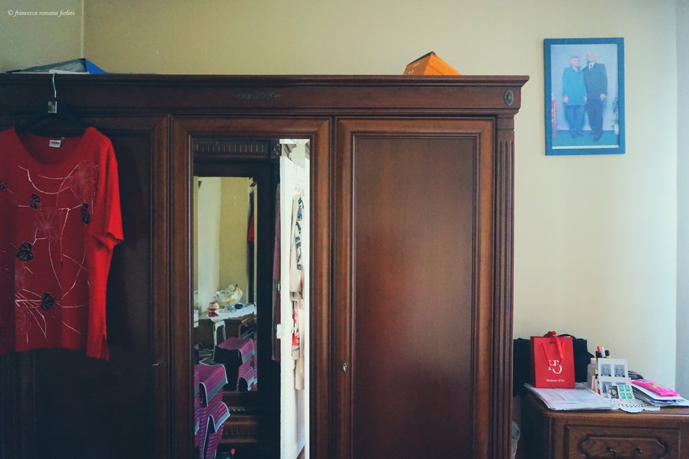  Bedroom, detail of the closet. HBM at Porte de Clignancourt, Paris. 2019 