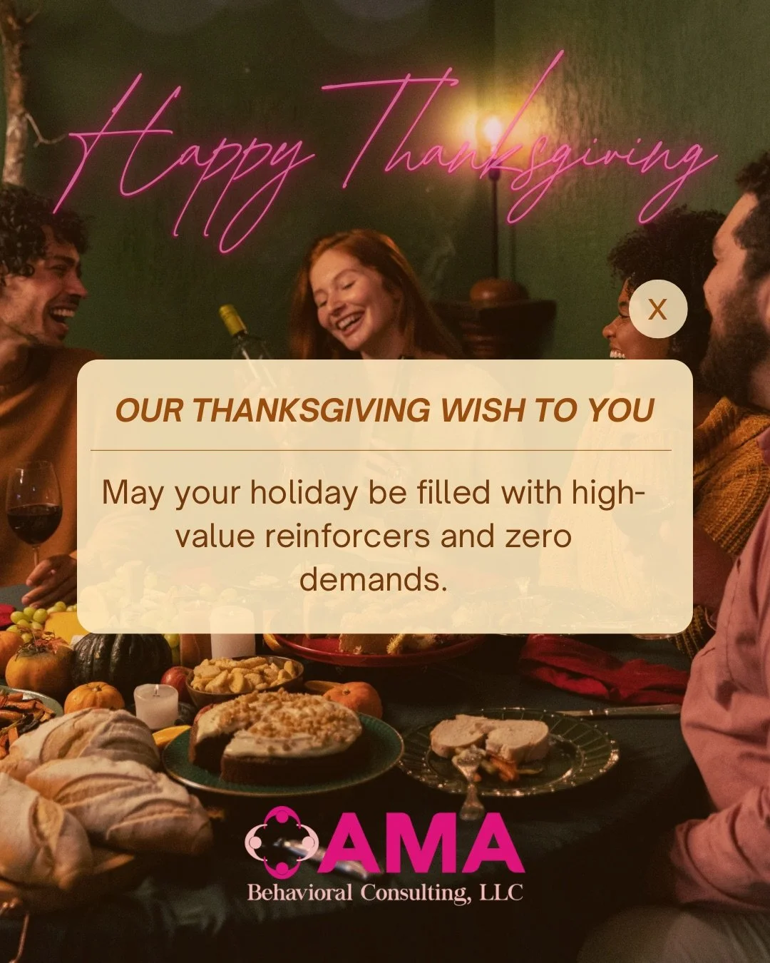 🦃✨ Happy Thanksgiving, AMA Family! ✨🦃

Today I&rsquo;m feeling extra grateful &mdash; for a career I truly love, for a team that shows up with heart and consistency every single day, and for the incredible families who trust us to support their chi