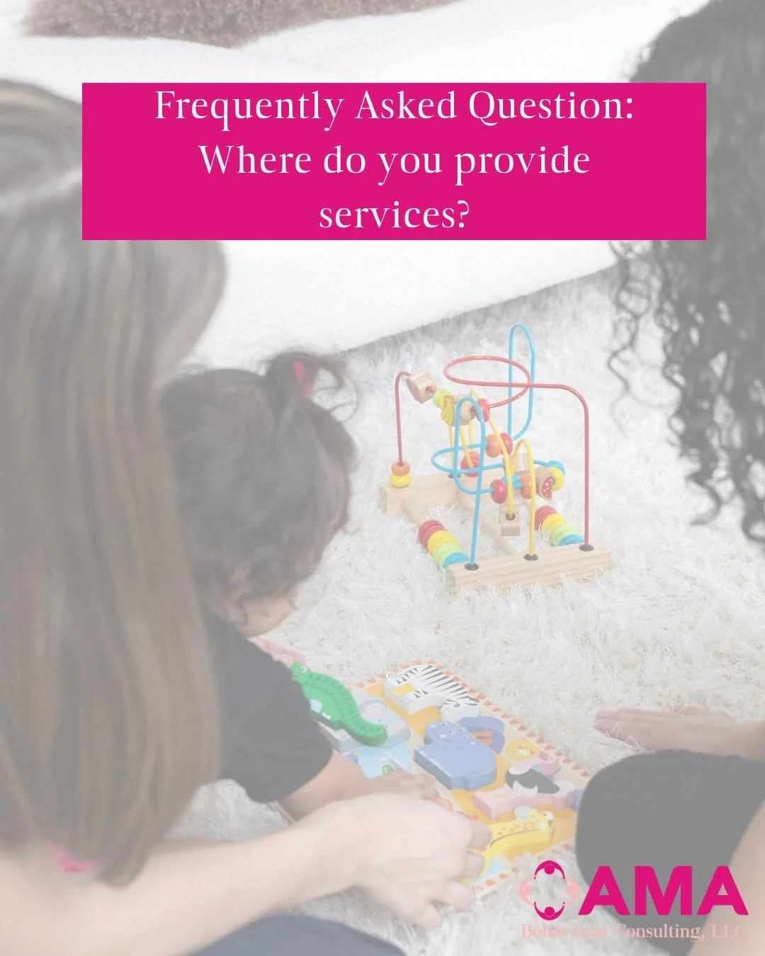 We&rsquo;re often asked where we provide services.

Short answer? Everywhere.

While many of our sessions take place in the home setting, we also support in schools (when permitted) and spend a lot of time in the community &mdash; because that&rsquo;