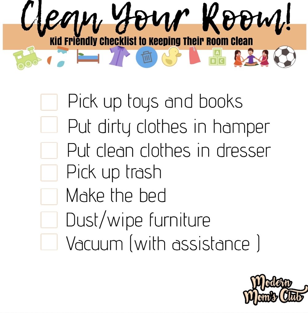 Clean Your Room!-Kid Friendly Simple Bedroom Clean Up Checklist