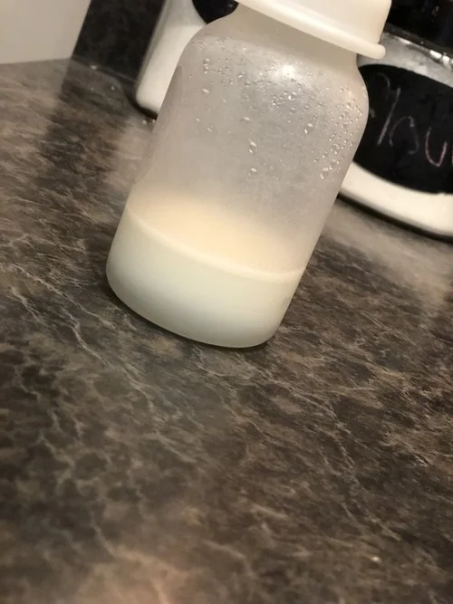 Here you can see the separation of fatty milk which is 90% of the milk. 