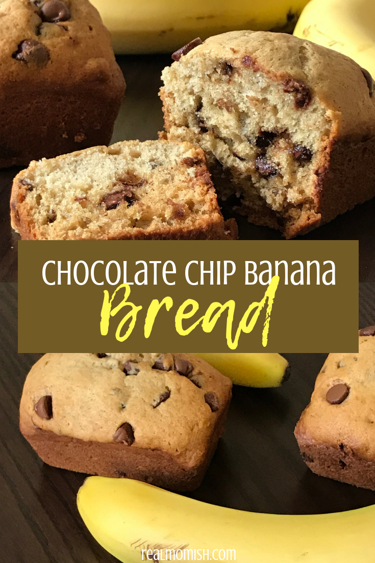 Chocolate Chip Banana Bread #Bananabread #Bread #ChocolateDessert #ChocolateChipBananaBread