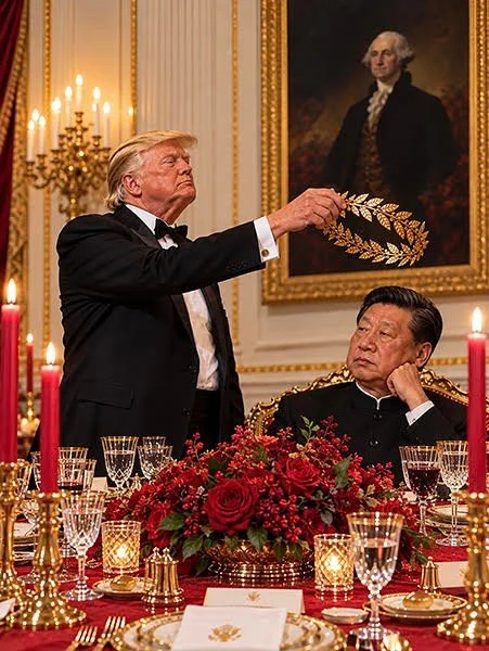 BON APP&Eacute;TIT
&Agrave; Table

&ldquo;We shouldn&rsquo;t have dinners at all. We should be eating a hamburger on a conference table&rdquo; Donald Trump, 2016.

Follow the Leader: What a difference a president makes.

Way to negotiate! F&ecirc;tin