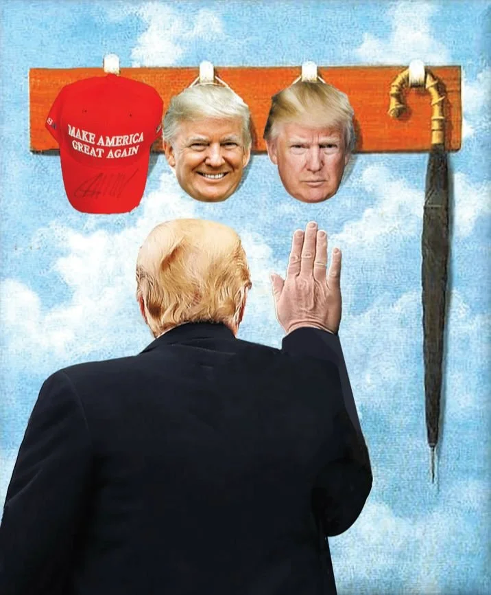 ABOUT FACE

&ldquo;If you&rsquo;re careful about what you reveal, you&rsquo;ll have more flexibility.&rdquo; DONALD J. TRUMP

Trump hides in plain sight, reinventing himself and the political playbook on a daily basis. He will contradict himself and 