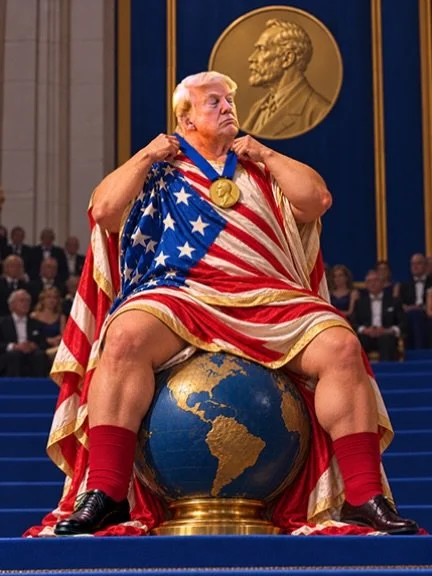 A CRYING SHAME
Pity Party

&ldquo;The United States of America, represented by me as your president, should have received the Nobel peace prize, but didn&rsquo;t. And this is an indelible stain on the country of Norway, and those people that made suc